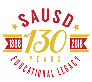 SAUSD 130 years logo SAUSD 130 years logo